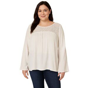 Tunic Blouse Boho Peasant Shirt Top Simply Emma BELL SLEEVE Women's WOMAN'S XL